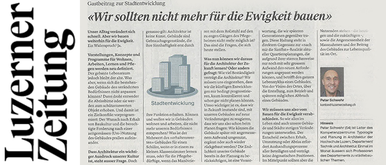 Auf dem Bild ist die Kolumne in der Luzerner Zeitung zu sehen