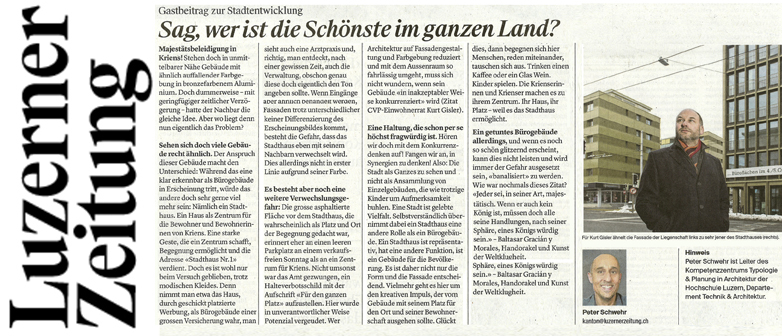 Kollumen in der Luzerner Zeitung