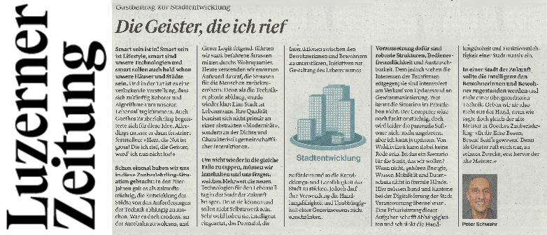 Abbildung des Artikels in der Luzerner Zeitung