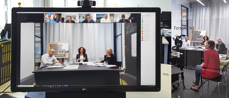 Auf dem Bild ist eine Collage von den Aufnahmen im Kompetenzzentrum Typologie und Planung zu sehen.