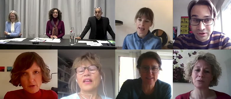 Auf dem Bild ist eine Momentaufnehme aus der Zoomveranstaltung zu sehen.