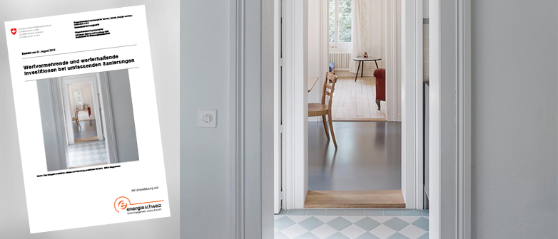 Auf dem BIld ist eine Collage von einem Bild einer Wohnung und der Publikation zu sehen.