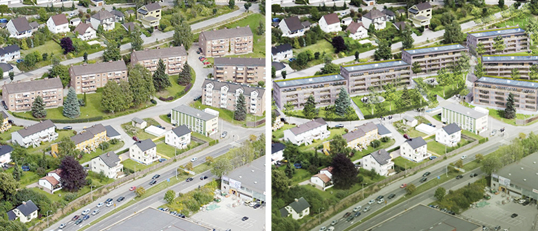 Gebäude Siedlungen aus der Vogelperspektive