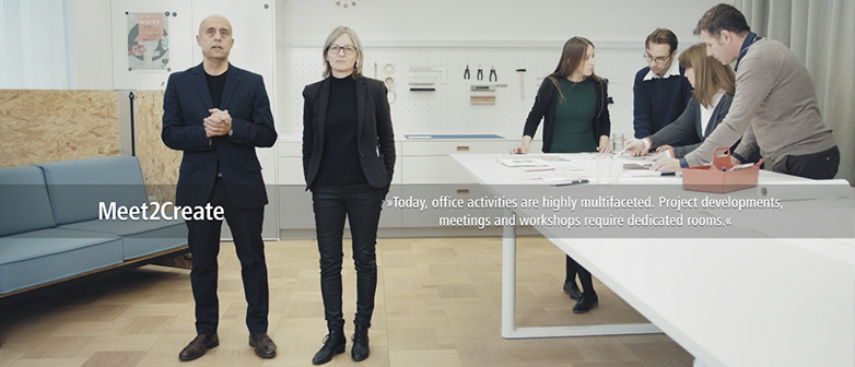 Prof. Dr. Peter Schwehr und Prof. Sibylla Amstutz in der Forschungsunit Meet2Create im NEST der Empa