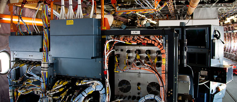 Bild einer Flugzeugverkabelung