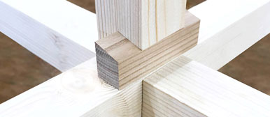 pieces of modern timber construction
