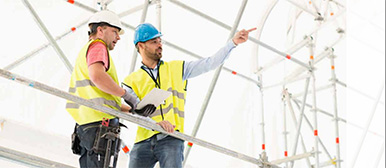 Workers on a construction site
