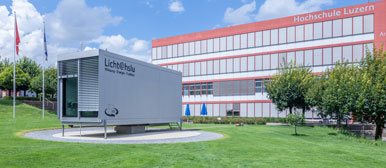 Lichtmesscontainer auf dem Campus Horw der HSLU