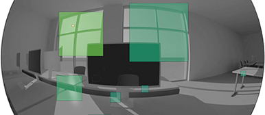 Adaptive Auflösung in der Erkennung von Blendungsquellen. 