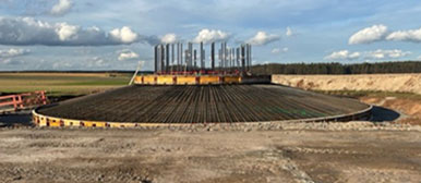 Biogas Silo Perspektive vom Dach