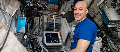 Astronaut in Columbus Modul