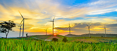 Wind turbines in the landscape