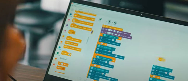Bildschirm mit farbigen Elementen