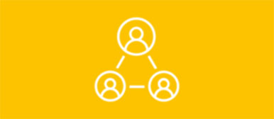 Grafik von verknüpften Kontakt Symbolen