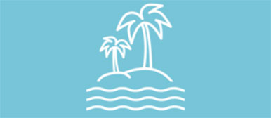 Grafik einer Insel mit Palmen