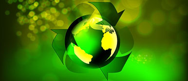Grüne Erde mit Recycling-Zeichen