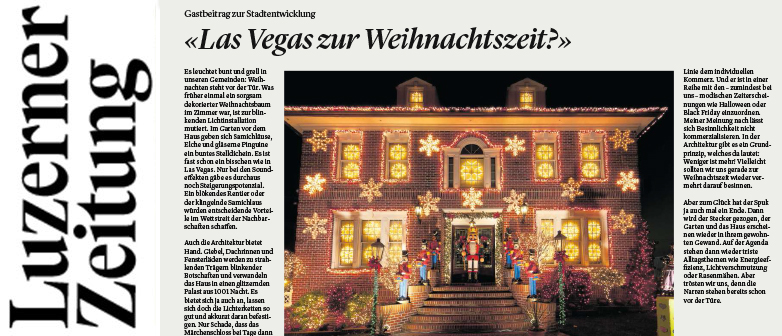 Auf dem Bild ist ein Ausschnitt der Kolumne in der Luzerner Zeitung zu sehen