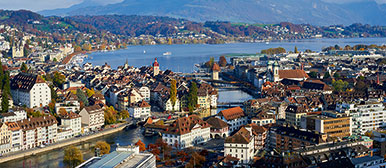 Vogelperspektive über Luzern