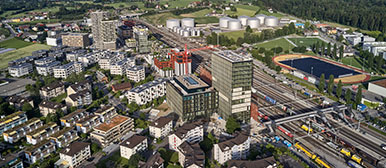 Illustration Campus Zug-Rotkreuz Luftaufnahme