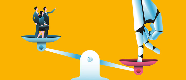 Symbolbild Business Strategy Summit mit Figuren auf Waage