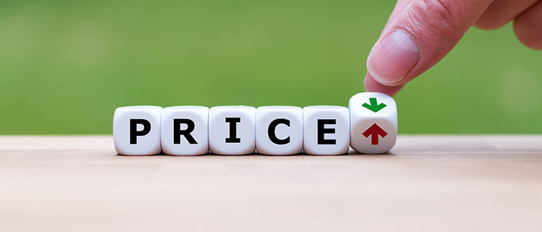 Preismanagement mit Würfeln dargestellt