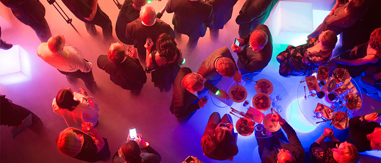 Menschenmenge am Event von oben