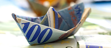 Folded up 100 francs bill