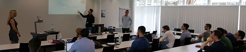 Students from the Master in Banking and Finance in class