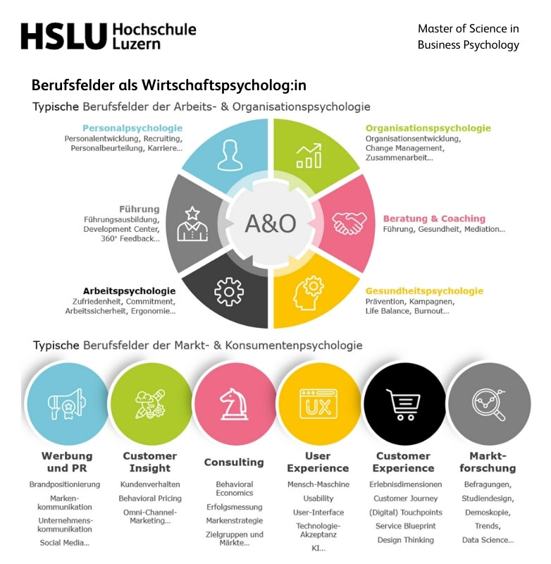 Master of Science in Business Psychology HSLU - Berufsfelder als Wirtschaftspsychologe