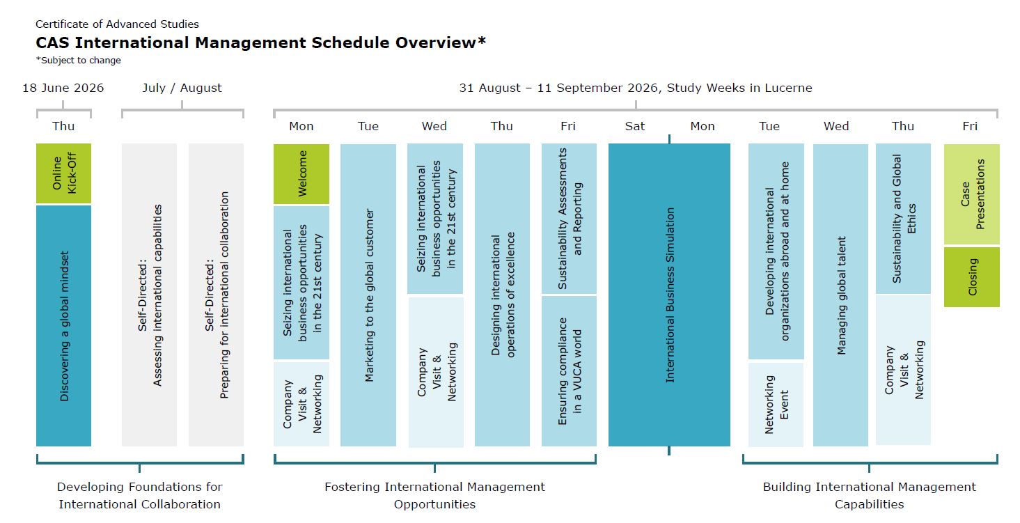 Grafik Übersicht CAS International Management