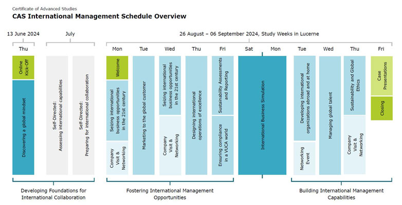 Grafik Übersicht CAS International Management