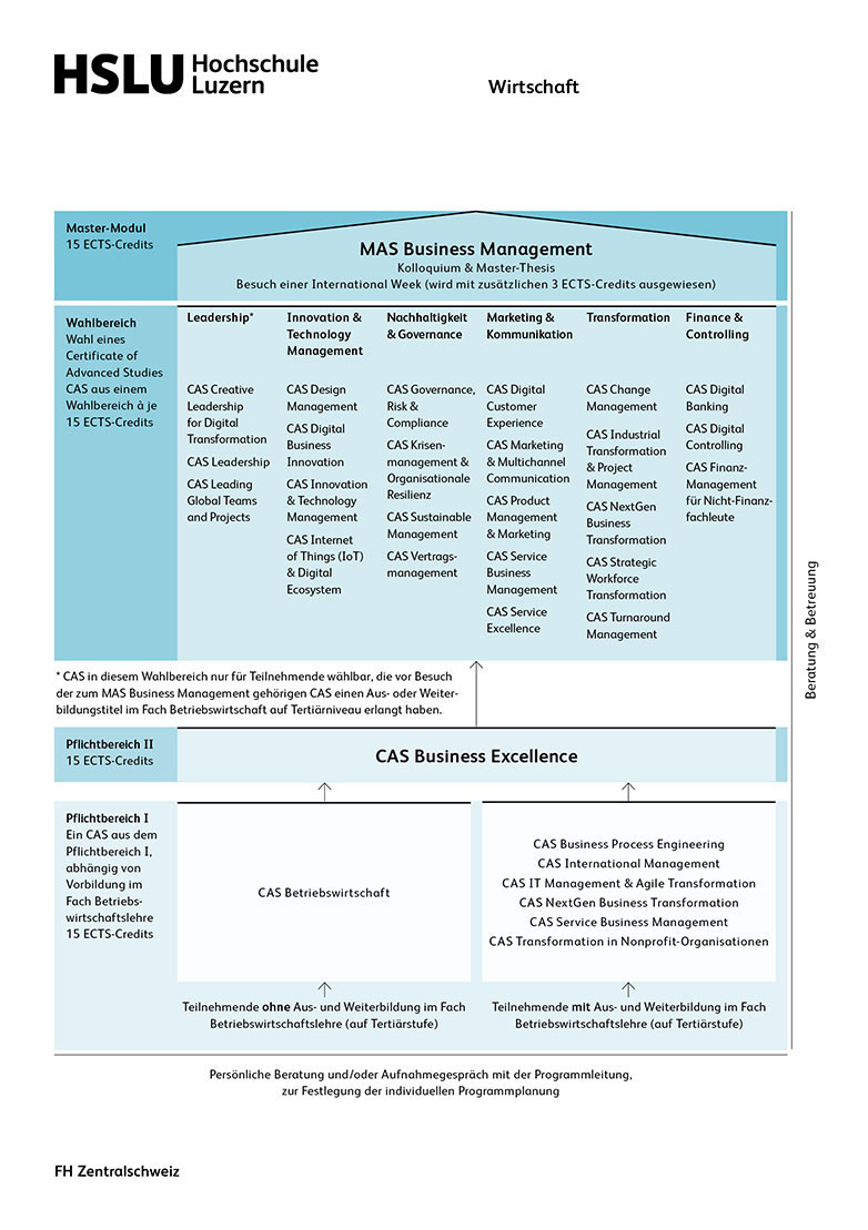 Modularer Aufbau vom CAS Business Management
