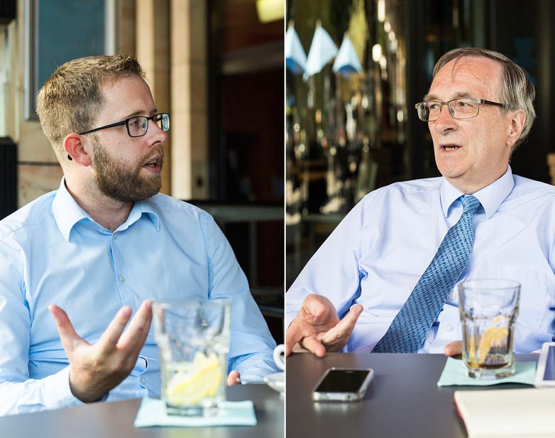 Michael Huwiler und Walter Bühler, Absolventen des MBA Luzern der Hochschule Luzern