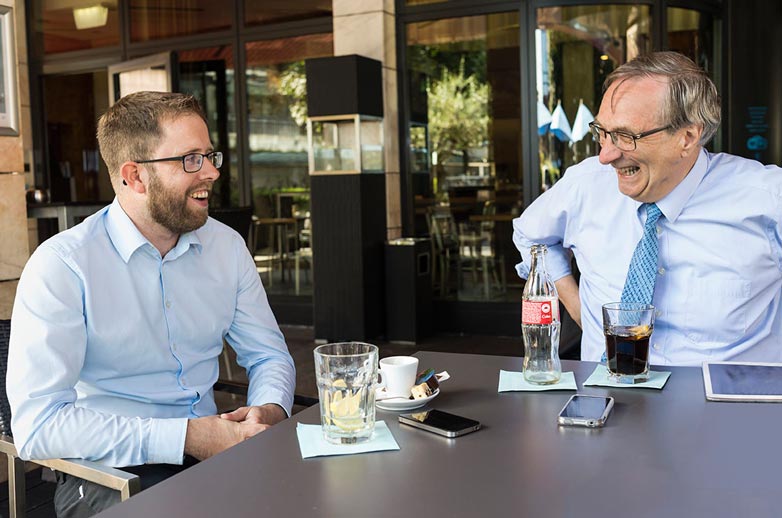 Michael Huwiler und Walter Bühler, Absolventen des MBA Luzern der Hochschule Luzern