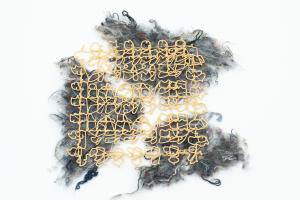 3D gedrucktes Filament zur Verbindung einzelner Vliesteile., © Hochschule Luzern - Design & Kunst, CC Produkt & Textil